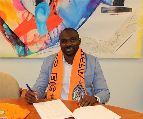 The ex-Ghana skipperputs pen to paper for Swedish 2nd tier side Athletic FC United