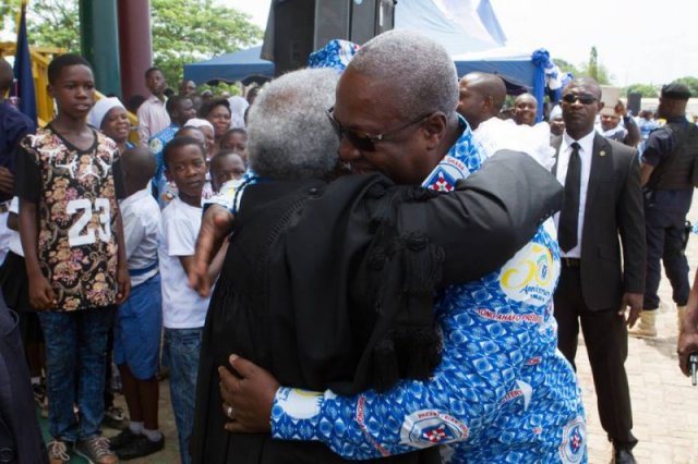 Mahama hugs his critic, Martey