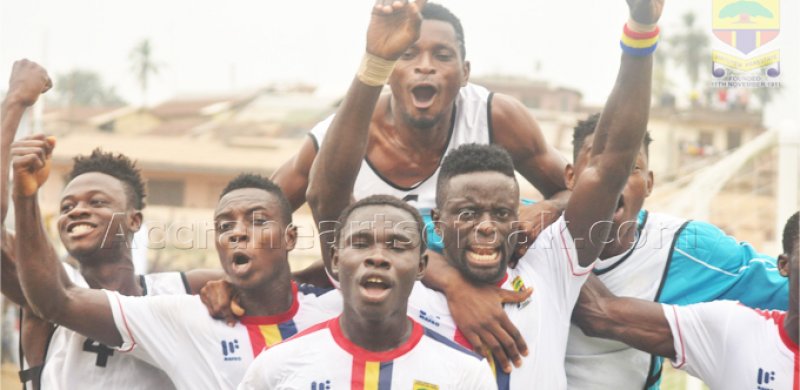 Accra Hearts of Oak players in a jubilant mood