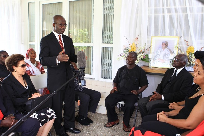 Dr Nduom and his entourage interacting with the family