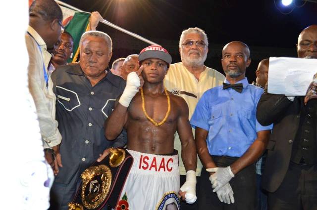 Man of the moment: Isaac Dogboe fights Aziz Quartey in an exhibition bout at the 2016 Salafest Boxing show in Accra on Saturday