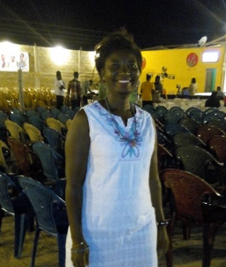 The writer, Louisa Akpoto ready at the program