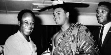 Muhammad Ali with then President Nkrumah when he visited Ghana in 1964