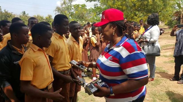 NPP Parliamentary candidate for Weija, Tina Mensah distributes Maths set to BECE candidates