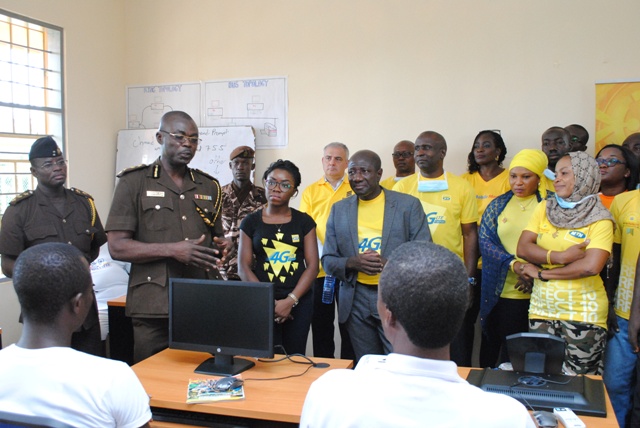 Mr. Ebenezer Asante and MTN staff volunteers interacting with inmates during the question and answer time