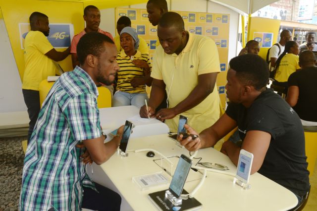 MTN Staff supporting customers with data activation and 4G settings at the launch