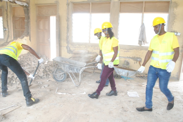 Staff Volunteers dressing the site for refurbishment