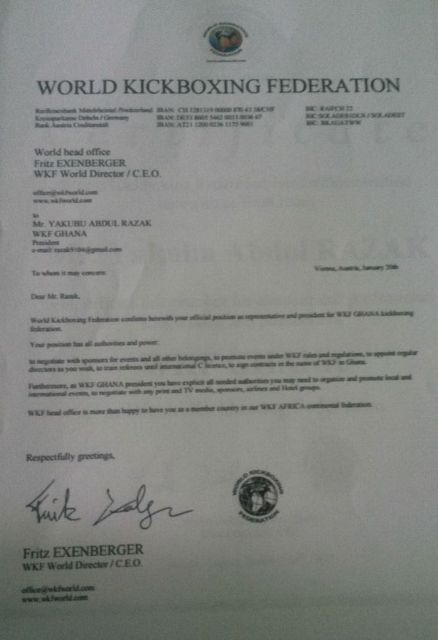 Official: Abdul Yakubu Razak's appointment letter