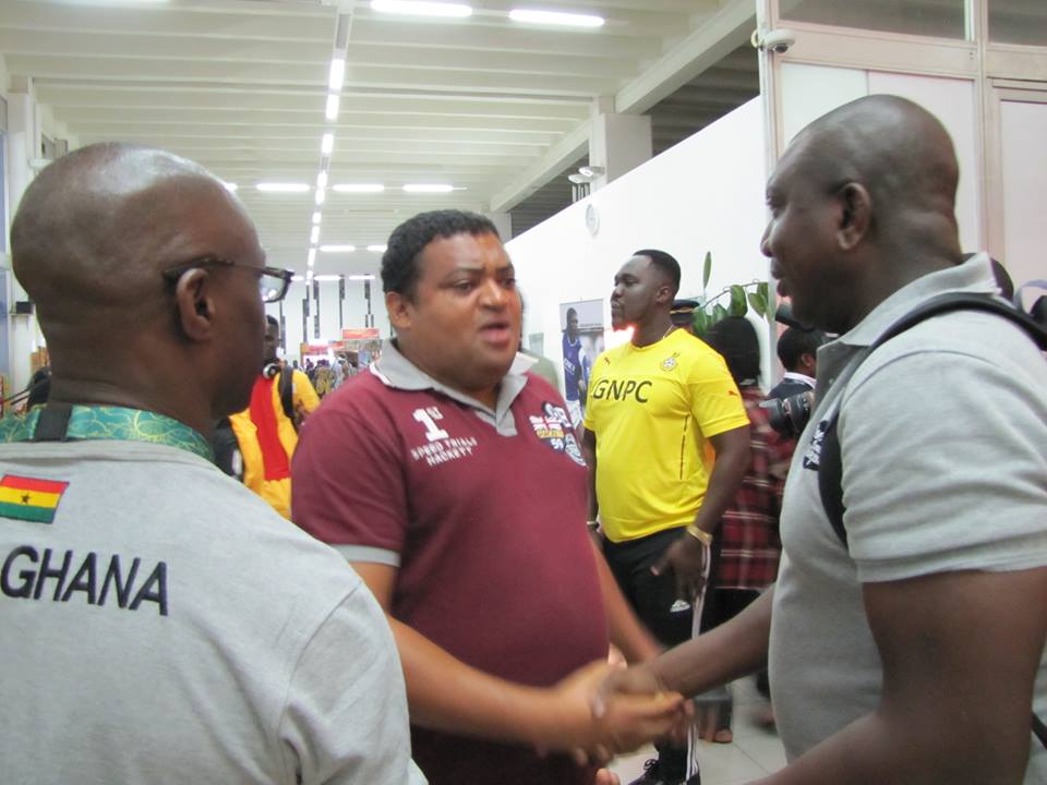 Former Sports Minister meets team gh at airport