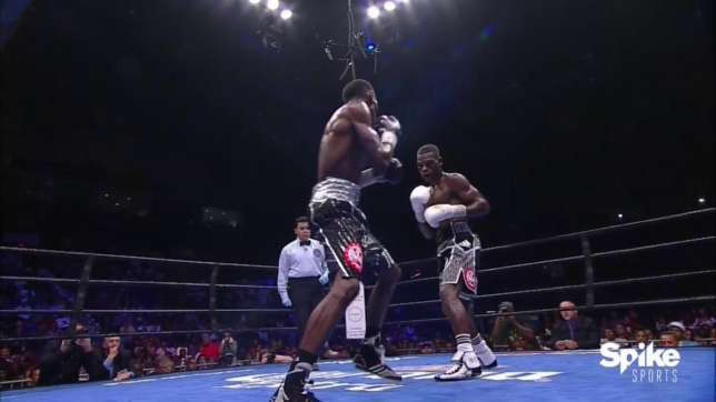 Action from the fight which took place at the Santander Arena in Reading, Pennsylvania,USA