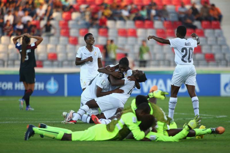 Ghana’s girls celebrated the victory against United States in grand style