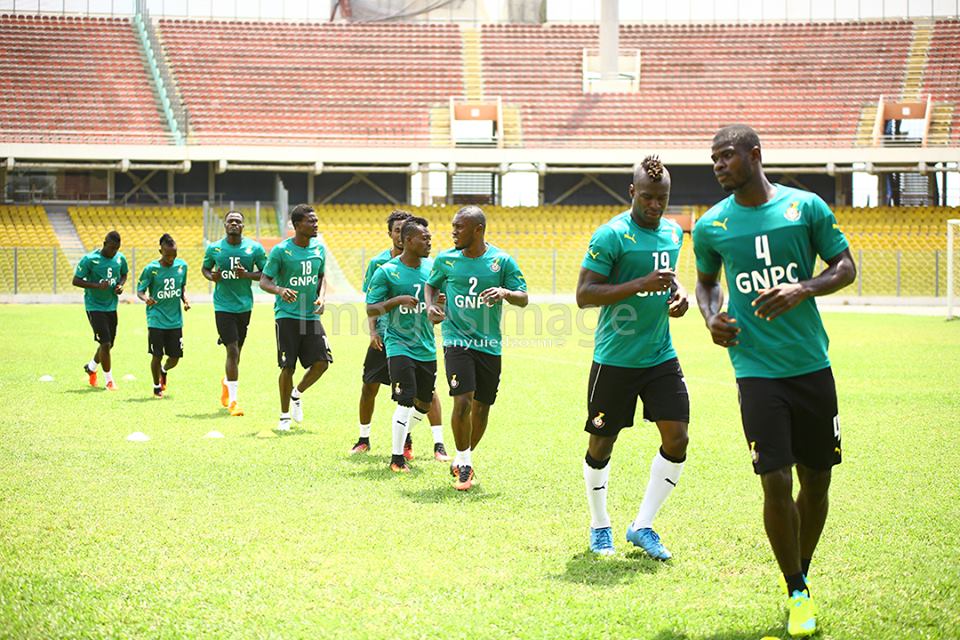 The Black Stars trained at an empty Accra Sports Stadium on Tuesday