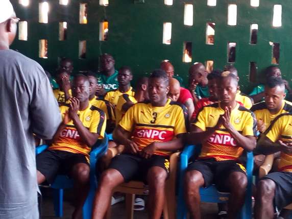 Asamoah Gyan and teammates