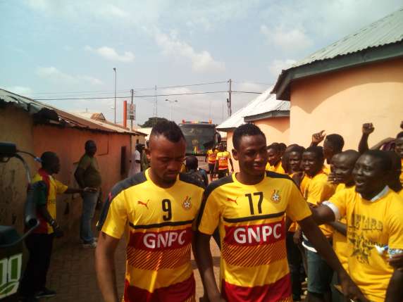 Back home: Jordan Ayew and Baba Rahman in Tamale
