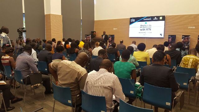 Mr. Eric Nsarko, Sales Distribution Exec at MTN delivering an address at the launch
