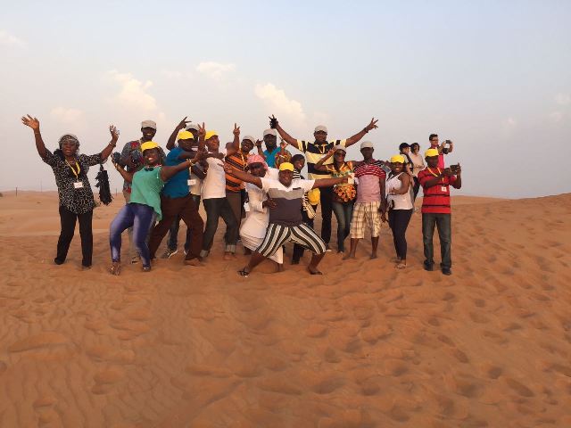Winners express their excitement on the dessert 