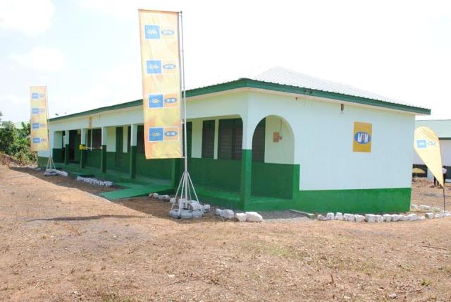 Outside view of the new classroom block of Akim Asafo SHS