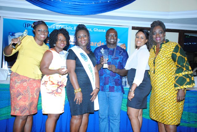 The MTN Ghana Team in a pose with Georgina Fiagbenu, PR discovery of the year