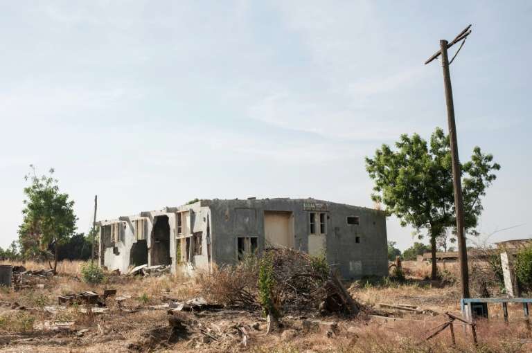 A picture taken on December 8, 2016 in Bama, northeast Nigeria shows one the buildings destoyed by Boko Haram (AFP)
