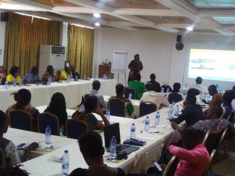 Cynthia Lumor - MTN Corporate Executive addressing the media in Takoradi