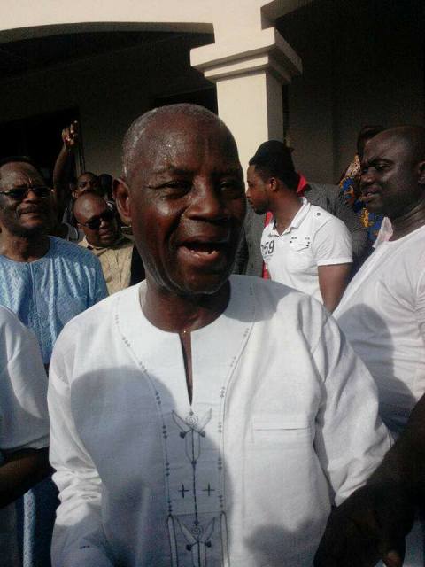Hon. A L Akrofi in celebratory mood following his overwhelming endorsement