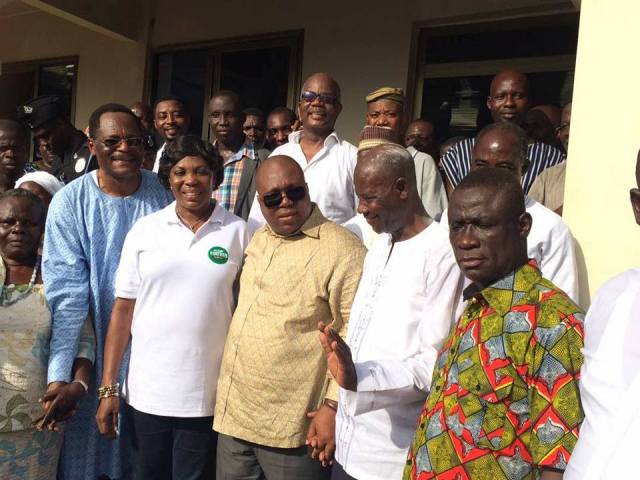 Support of the people: Hon. A. L. Akrofi in a memorable pose with Groupe Ideal CEO an Council of State member, Dr. Nii Kotei Dzani and others after the programme