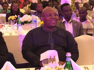 Dr. Nii Kotei Dzani enjoys the atmosphere at the official launch of the 80th Asafotufiami Festival 2017 at Labadi Beach Hotel in Accra on Monday night